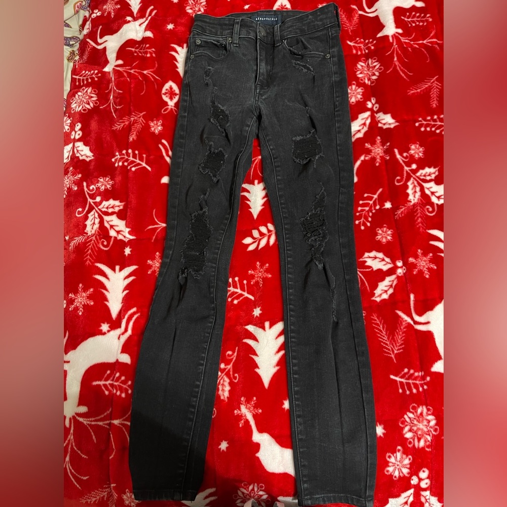 Size 0 black Aeropostale Jeans.